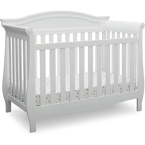 Delta Children Lancaster 4-in-1 Convertible Baby Crib, Bianca White