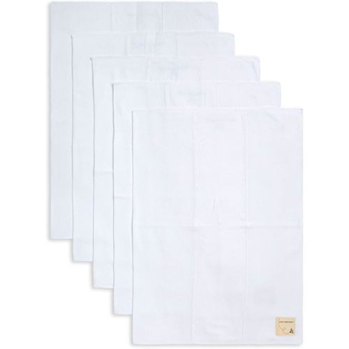 Burts Bees Baby Infant Burp Cloths, 100% Organic Cotton Extra Absorbent Soft Fabric Drool Cloths, 5-Pack Newborn Must-Have Essential Large Burping Cloths, One Size 17 x 11.75 Inches