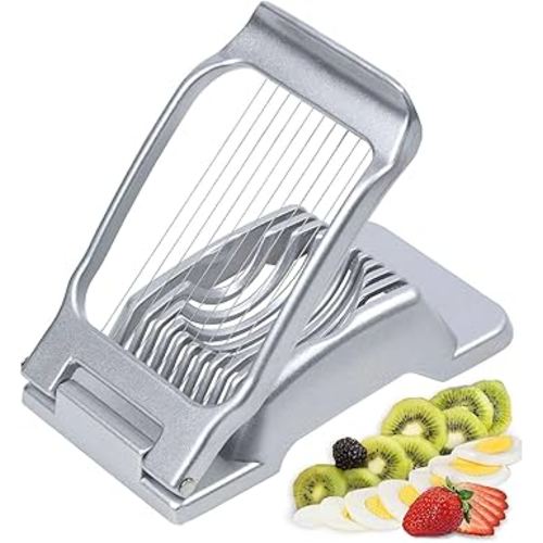 Egg Slicer for Hard Boiled Eggs Heavy Duty Fruit Egg Cutter with Stainless Steel Wire