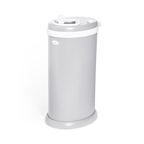 Ubbi Steel Diaper Pail, Odor Locking, No Special Bag Required, Award-Winning, Registry Must-Have, White