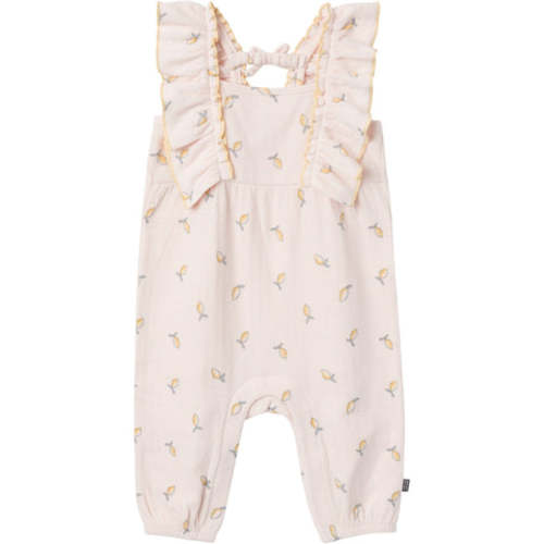 Baby Girls Rose Lemons Ruffles Long Leg Romper