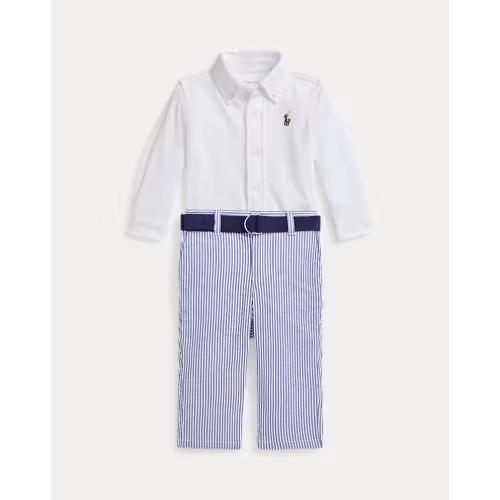 Shirt, Belt & Seersucker Pant Set
