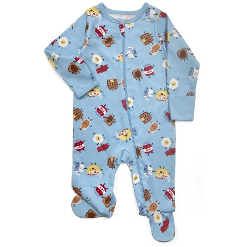 Wonder Nation Baby Gender Neutral Zip Front Footed Sleep N Play Pajamas, 2-Pack, Sizes Preemie-6/9 Months
