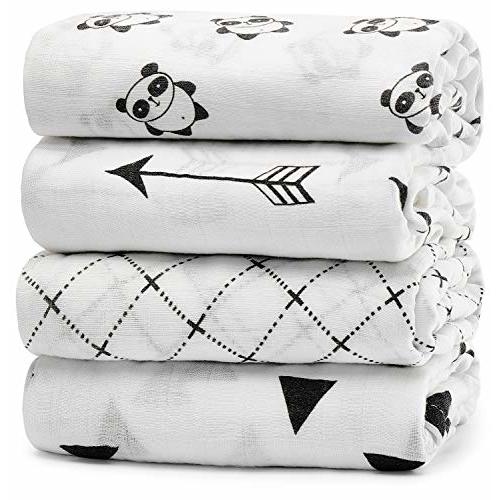 KiddyCare Baby Muslin Swaddle Nursery Blanket for Newborns | Bab Blankets for Boys/girls | Baby Cotton Blanket Gift for Newborn Babies 4-Pack