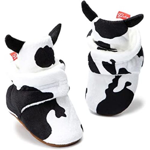 Miamooi Infant Baby Girls Boys Cotton Booties Newborn Winter Warm Fleece Cozy Slippers Toddler Non-Slip Ankle Boots First Walker Crib House Socks Shoes 3-18 Months