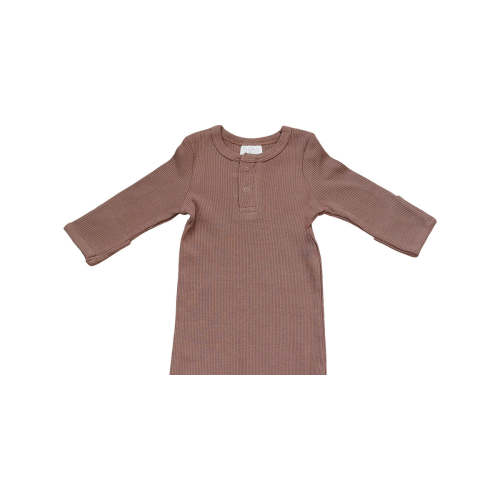 Plum Organic Cotton Ribbed Knot Gown