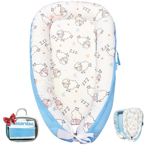 Baby Lounger for Newborn – 100% Cotton, Breathable & Soft Nest (0-24 Months), Portable Infant Pillow, Snuggle Me Lounger, Baby Lounger Pillow