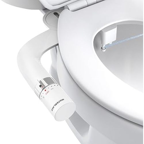 Bidet Attachment for Toilet, Dual Nozzle Bidet Toilet Seat, Non-Electric Ultra-Thin Bidets for Existing Toilets, Rear/Feminine Wash with Adjustable Water Pressure (White)