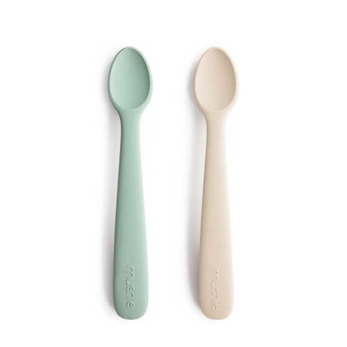 Baby Silicone Feeding Spoons (Blush/Shifting Sand) 2-Pack – Mushie