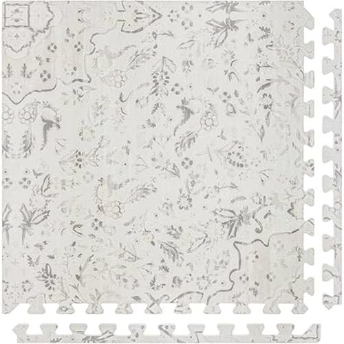 Baby Play Mat – 4x8 Latte Emile – Set of 8 Tiles – Cushioned EVA Foam Play Mat for Floor, Soft Interlocking Baby Crawling Mats for Hard Floors