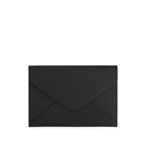 A6 Personalized Leather Document Holder in Black