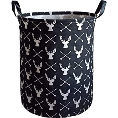 KUNRO Large Sized Storage Basket Waterproof Coating Organizer Bin Laundry Hamper for Nursery Clothes Toys (Deer)
