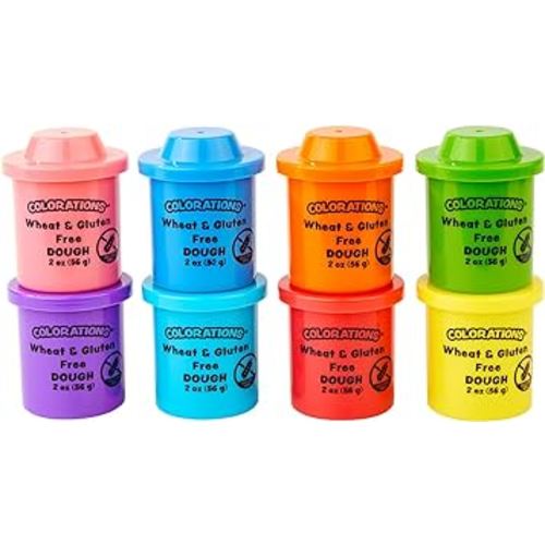 Colorations Wheat & Gluten Free Classic Dough - 8 Colors (2oz Each) | Non-Toxic, Play Dough, Bulk Set, Sensory Kit, Party Favors, Classroom Pack