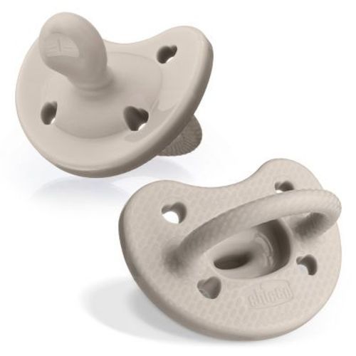 Chicco New Physioforma Luxe Pacifier 6-16 Months - Gray - 2pk