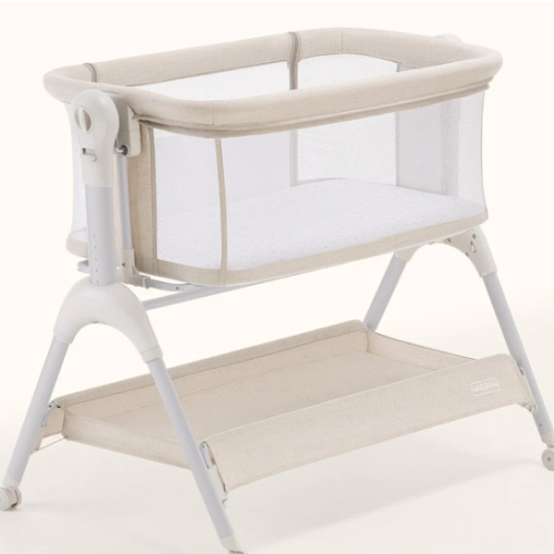 HARPPA Cuddly Sway | 3-in-1 Rocking Baby Bassinet & Bedside Sleeper for Newborns with Mattress for Reflux | Attaches to Bed, Adjustable Heights, Non-Toxic & CPSC Certified | Sturdy Frame, Portable Wheels, Tool-Free Setup, Gentle Rocking | Perfect for Newb
