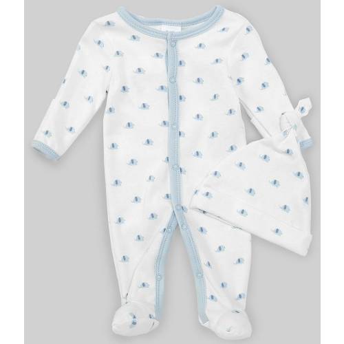 Starting Out Baby Boys Long-Sleeve Elephant Footie Coverall & Knotted Hat Set (Size: NB)