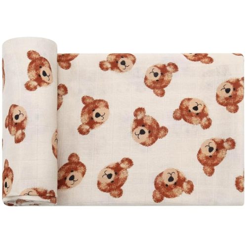 LifeTree Muslin Swaddle Blankets, 70% Viscose from Bamboo and 30% Cotton Baby Swaddle Blankets Unisex Swaddling Blanket for Newborn, Soft Large 47" x 47", Golden Retriever Baby Blanket