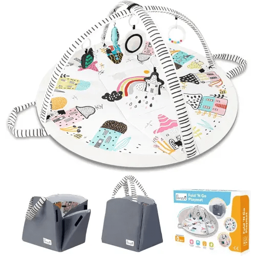 Baby Play Mat Tummy Time Mat with Exclusive Foldable Design, Stage-Based Skill Development Activity Gym, Machine Washable Baby Play Mats for Floor with Gift Package (Zebra)