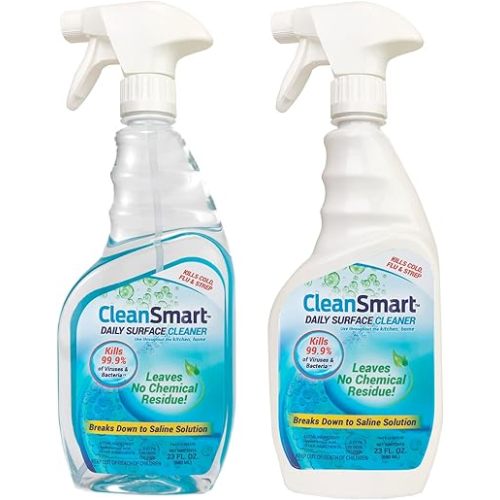 CleanSmart Daily Surface Cleaner and Pet-safe Disinfectant, Kills 99.9% of Viruses & Bacteria, 23 ounce Spray (pack of 2)