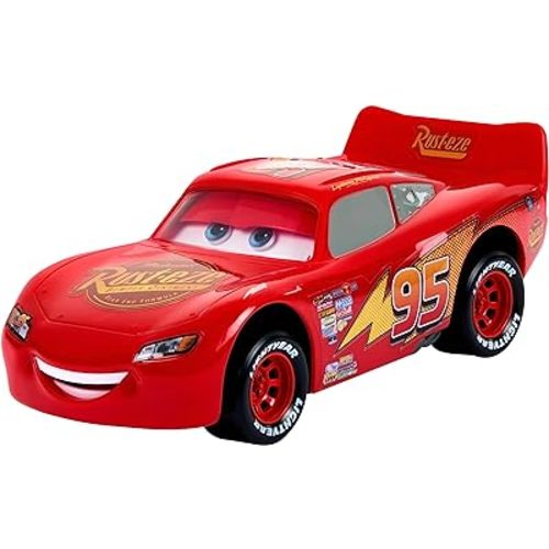 Mattel Disney and Pixar Cars Moving Moments Toy Car with Moving Eyes & Mouth, Lightning McQueen Race Car, 7 inches Long