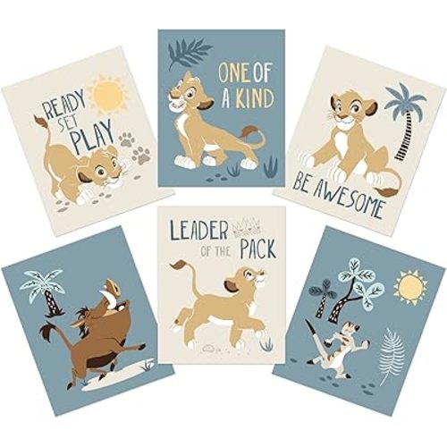 Lambs & Ivy Disney Baby Lion King Unframed Wall Art - Simba/Timon/Pumba