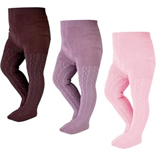 EPEIUS Baby Girl Tights Thick Cable Knit Leggings Stockings Cotton Pantyhose for Newborn Infant Toddler 3/4/5/6 Pack