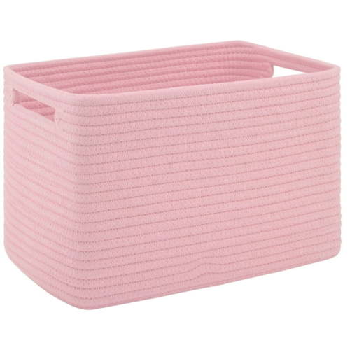 CHERISHGARD Cotton Storage Baskets，13 x 9 x 7.8 Inch， Woven Closet Organizers，Baskets for Organizing, Colorful Baskets for Baby Room