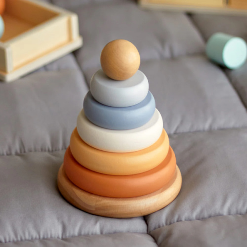 Wooden Rainbow Stacking Toy - A Colorful, Creative, and Engaging Learn – GrowGo Kids