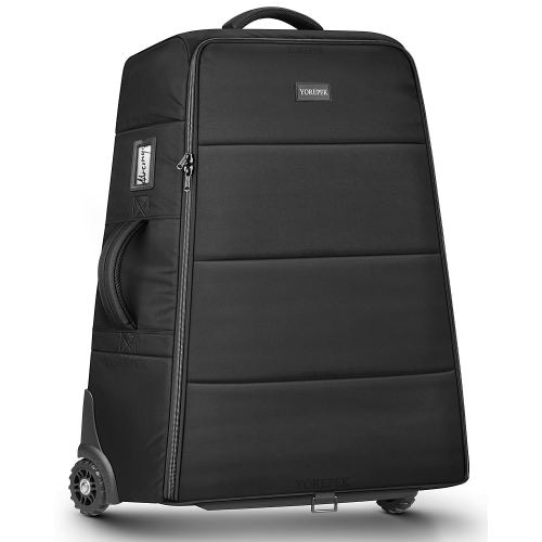 YOREPEK Stroller Bag Compatible with UPPAbaby Vista or Cruz with Rear Wheels, Padded Gate Check Stroller Travel Bag for Airplane with Wheels, Foldable Stroller Cover with Storage Pocket, All Balck