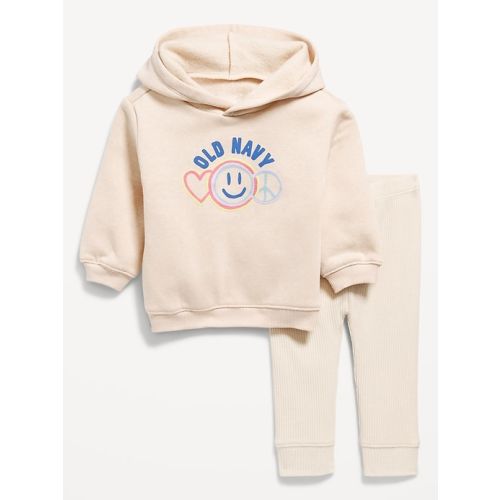 Oversized Logo-Graphic Hoodie and Leggings Set for Baby