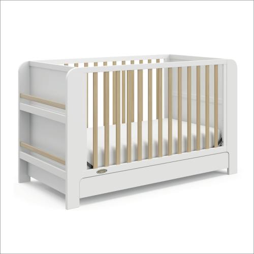 Graco Read-With-Me Crib w/Drawer - White/Driftwood
