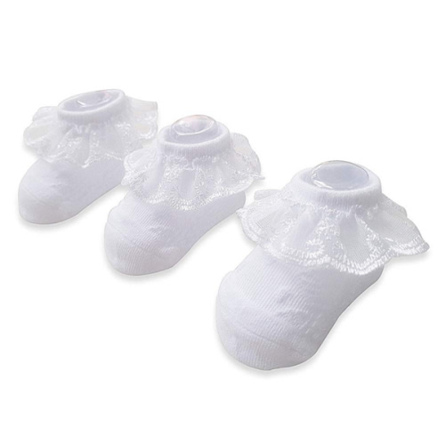 Toddler Girls Ruffle Frilly Socks (white Frilly/3 Pairs, 1-2T)