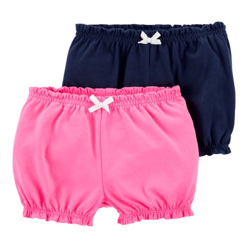 Pink/Navy Baby 2-Pack Cotton Shorts | Carter’s Oshkosh Canada