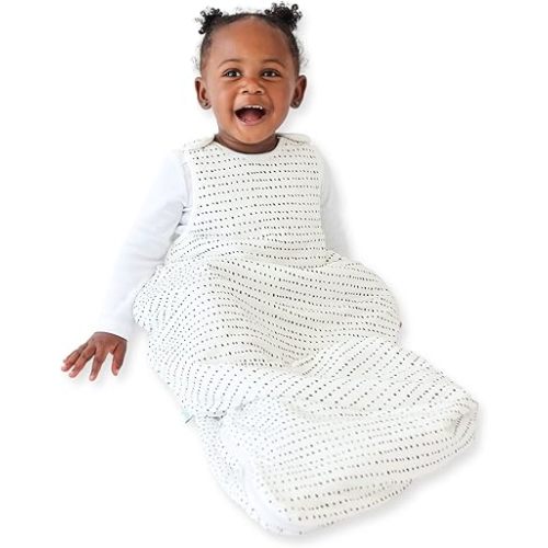 Tealbee Dreambag: Rayon made from Bamboo, Organic Cotton Baby Sleep Sack Universal Fit 6-24 months - 1.2 TOG All Season Baby Wearable Blanket - 2-way zipper - Brushed Dots