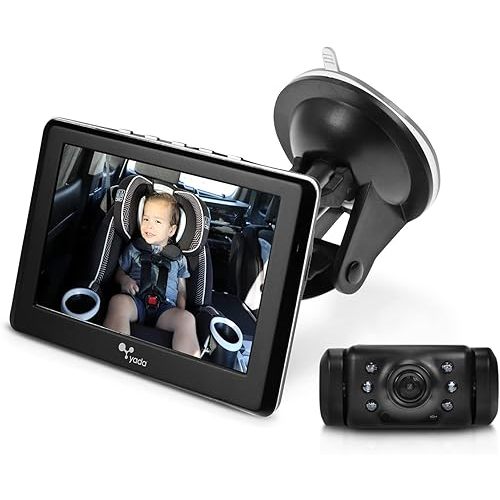 Yada | Car Portable Baby Monitor with Night Vision Cam, Wireless Transmission, Universally Compatible, 4.3” Digital Display, Mounts onto Headrest and/or Windshield
