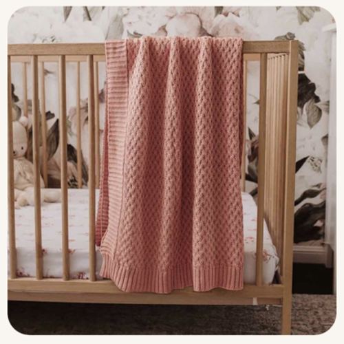 Rosa Knitted Baby Cot Blanket | Snuggle Hunny