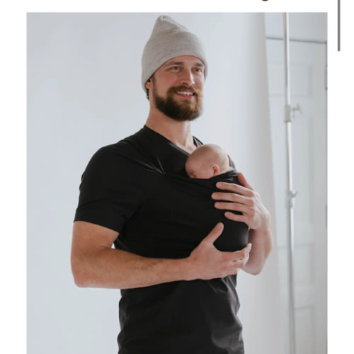 Lalabu Dad Shirt | Original Babywearing T-Shirt with Kangaroo Pouch | Baby Wrap Carrier for Newborns & Infants | Baby Wrap Carrier for Newborns | Essential for new Dads