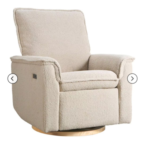 Baby Appleseed Anza Manual Swivel Glider Recliner in Taupe | NFM