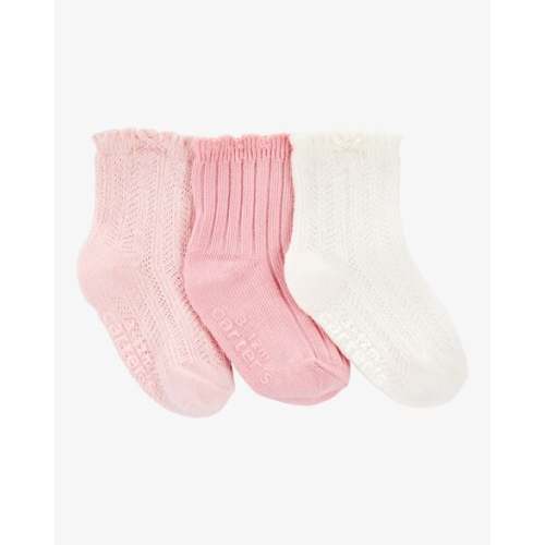 Baby 3-Pack Pointelle Booties - Pink/White - Carter's | Carter's
