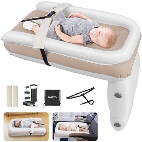 Inflatable Airplane Bed for Kids, Portable Toddlers Airplane Blow Up Bed for Travel, Baby Airplane Mattress with Hand Pump, Toddler Airplane Travel Essentials