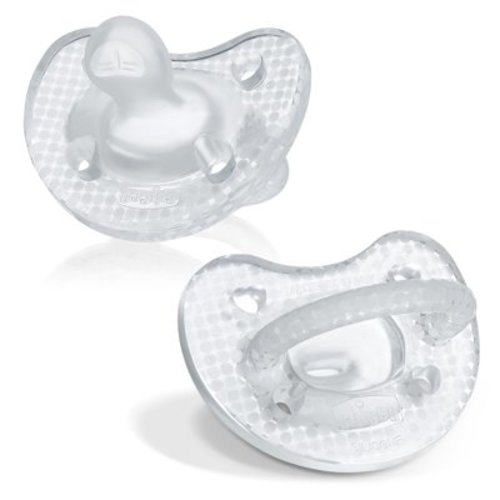 Chicco PhysioForma Luxe Pacifier 0-6m Crystal Clear 2pk, New