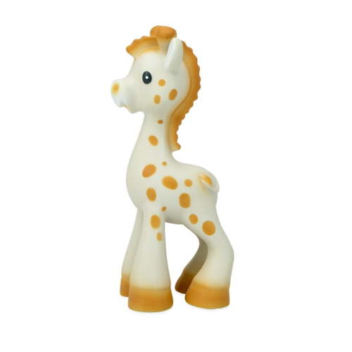 Nuby Jackie the Giraffe Natural Rubber Teether for Babies, Yellow Infant Teething Toy