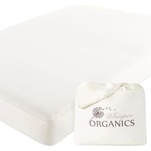 Organic Crib Mattress Protector - 100% Waterproof Crib Mattress Protector Pad with Soft Quiet & Breathable Triple Layer Protection - Fairtrade & GOTS Certified and Machine Washable (52"x28"x9”)