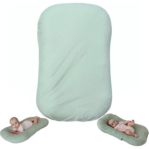 Snuggle Style Baby Nest, Baby Lounger, Organic Cotton Lounger for Baby, Breathable Portable Secure - Snuggle Collection (Sage)
