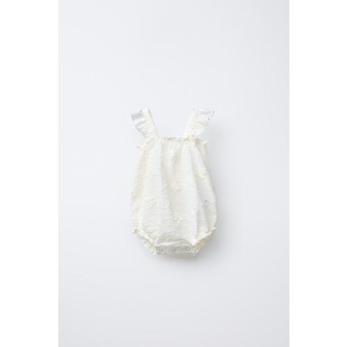 EMBROIDERED BUTTERFLY ROMPER - Ecru | ZARA United States