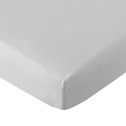 Pack and Play Sheets Fitted, 100% Cotton, Compatible with Graco Pack n Play, Ultra Soft Breathable Mini Crib Sheets, Convertible Playard Mattress Cover, Hypoallergenic Playard Playpen Sheets, Grey