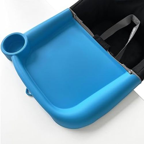 Silicone Baby Dining Tray Competible with Inglesina Fast Table Chair & Other Hook-On High Chairs,Portable Clip-On Fast Table Chair Baby Tray, Dishwasher Safe & BPA Free (Blue)