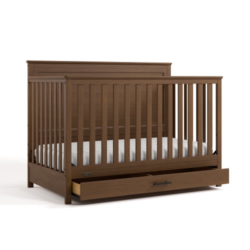 Graco Tristan Convertible Baby Crib with Drawer, Hazelnut
