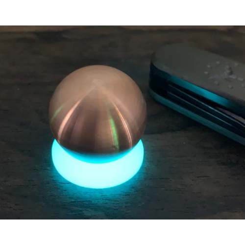 Solid Tellurium Copper Sphere Ball + Glow in the dark stand Every day carry MetonBoss EDC Groomsmen gift Fiance gift for him Anxiety relief