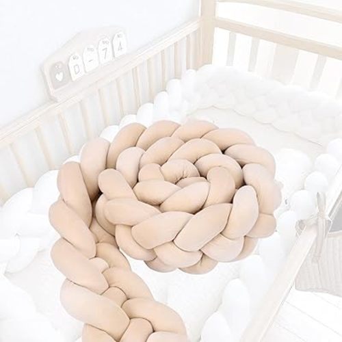 4-Strand Decorative Cushions Can be Placed on The Sides and Corners of Beds and Sofas, Giving You All-Around Protection. (Light Khaki,79in)